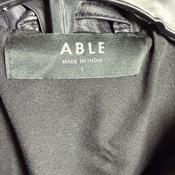 ABLE Annie Lamb Leather Jacket Black Size Large - Picture 5 of 8